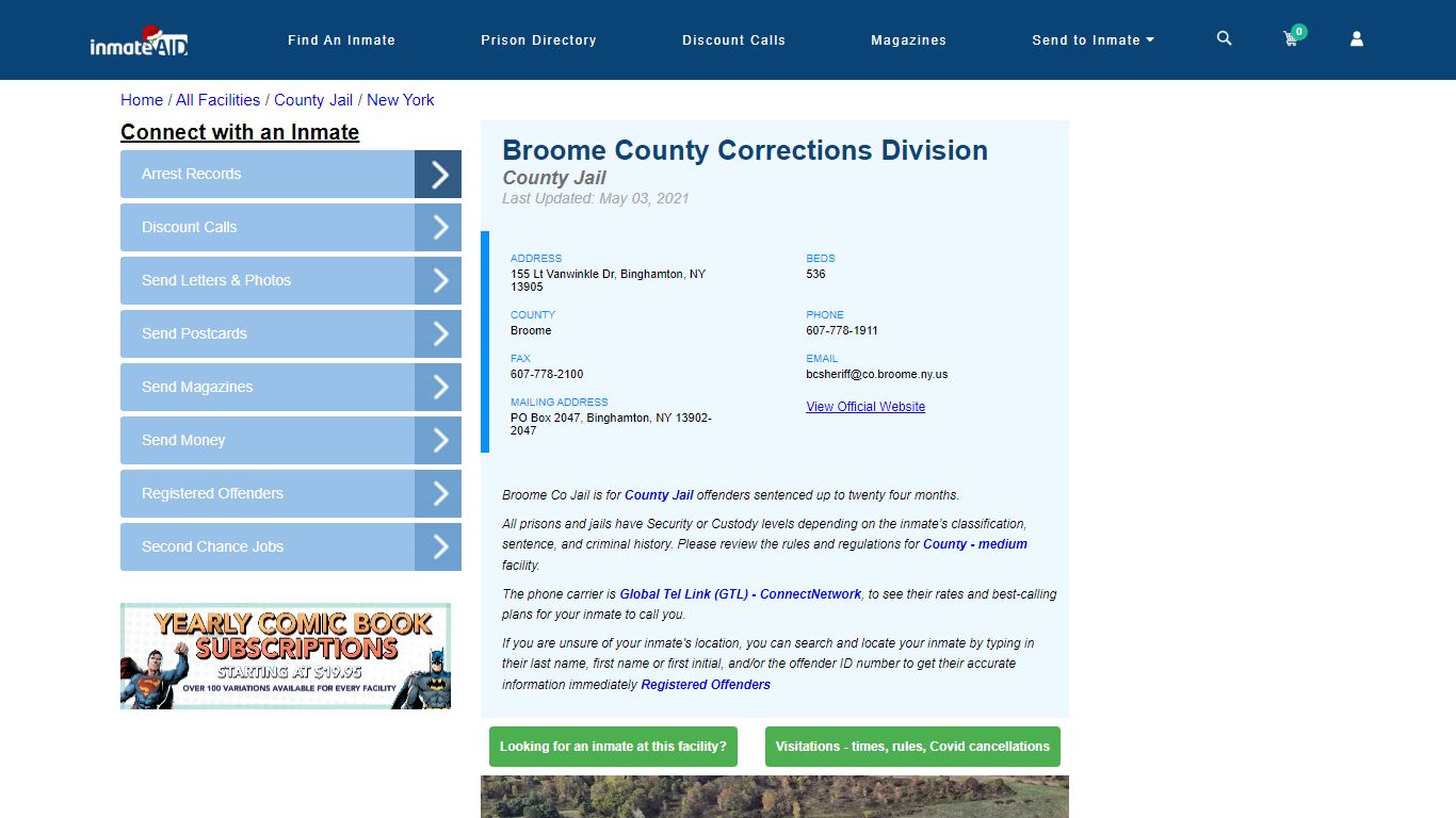 Broome County Corrections Division - Inmate Locator - Binghamton, NY