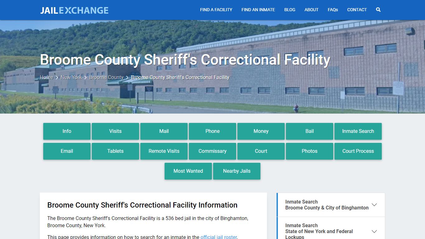 Broome County Sheriff's Correctional Facility, NY Inmate Search ...